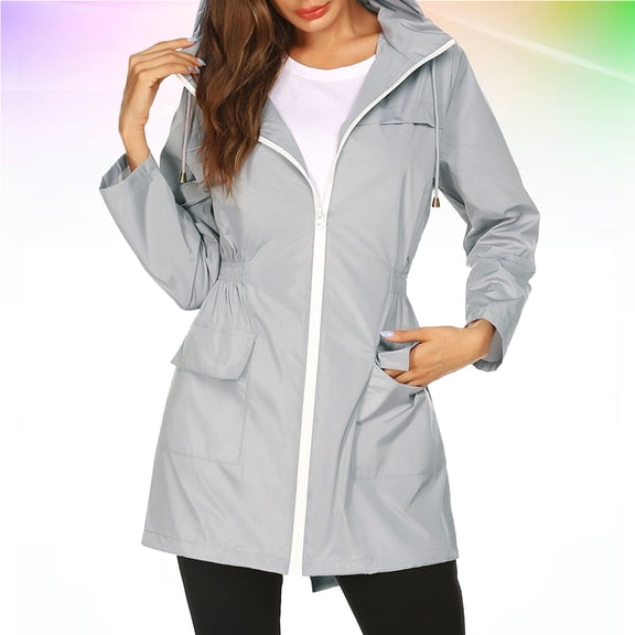 UPGRATOR Lightweight Waterproof Raincoat with Hood for Outdoor Hiking and Windproof Protection