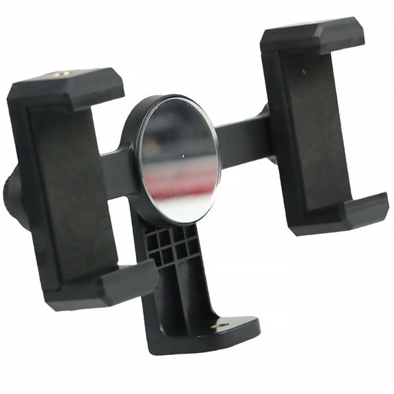 UPGRATOR Live Broadcast Phone Support with Dual Racks and Makeup Mirror in Black
