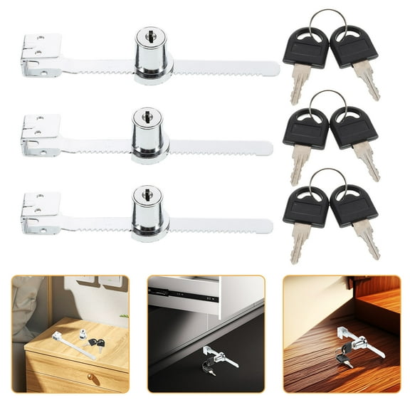 UPGRATOR Lock For Glass Door 4Set Sliding Window Locks Metal Display Case Lock For Residential Use