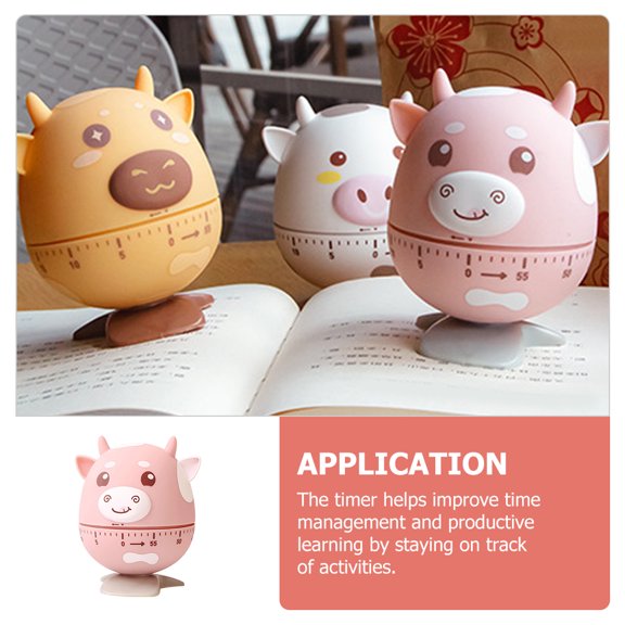 UPGRATOR Manual Countdown Timer Clock Pink for Home Cooking and Study Activities