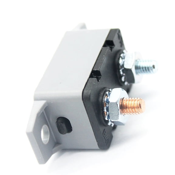 UPGRATOR Manual Reset Circuit Breaker for 12 to 28V Dc Systems with Grey Body and Secure Mounting Bracket