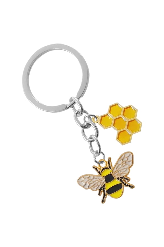 Metal Bee Key Chain Pendant for Backpack Purse and Keys Multi Color Decorative Accessory