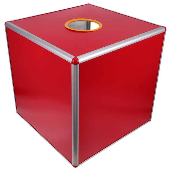 UPGRATOR Metal Red Voting Box with Clear Side for Ballot Storage and Donation Collection