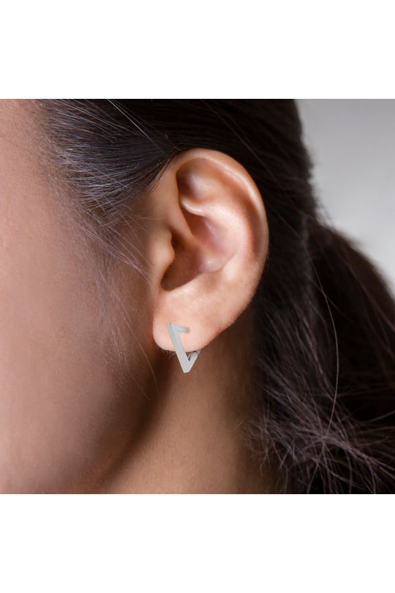 Titanium Steel Triangle Geometric Earrings for Women, 1 Pair Minimalist Style
