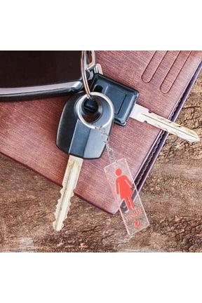 Restroom Pass Keychain Red Acrylic Unique Keychain Pendant for Office and Everyday Use