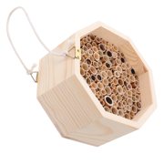 UPGRATOR Wood Insect House Beige Natural Material for Garden Bee Habitat Easy Install