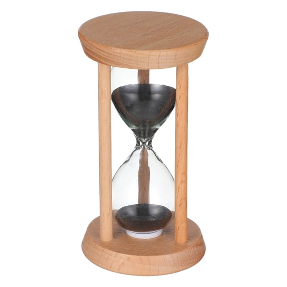 UPGRATOR Natural Wood 3-Minute Black Sand Timer for Home Office Classroom