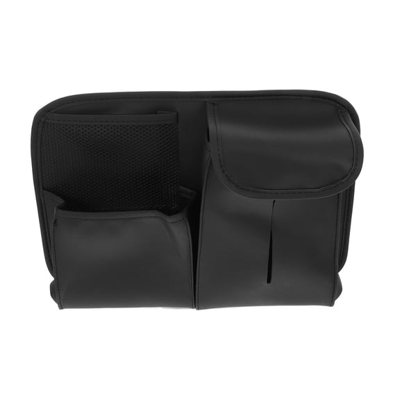 UPGRATOR PU Car Organizer Case Black for Backseat Storage and Tissue Phone Holder