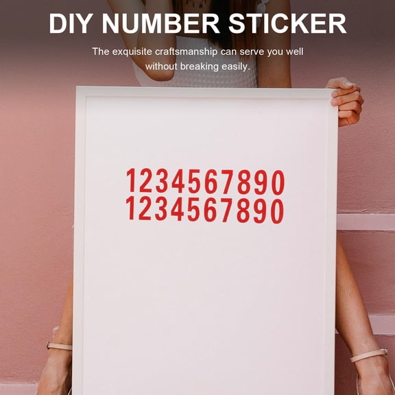 UPGRATOR Red Number Decals for Outdoor Use Adhesive Numbers for Trash Can and Mailbox