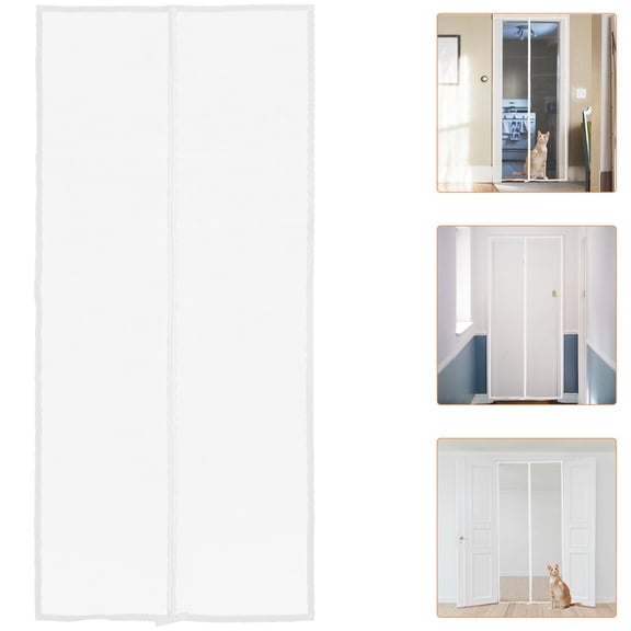 UPGRATOR Pet Zipper Screen Door in White with Easy Installation and Durable Mesh Design
