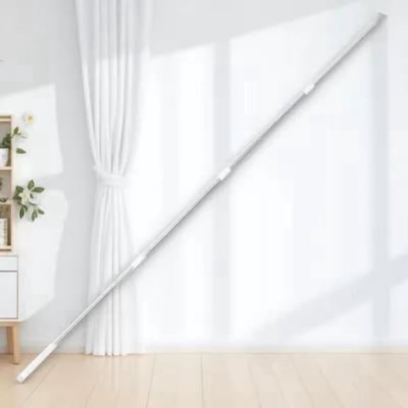 UPGRATOR Plated Silver Adjustable Clothes Reach Pole for Home Wardrobe with Sturdy Metal Splicing Hook