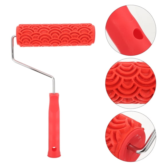 UPGRATOR Portable Red Textured Paint Roller for Embossed Wall and Cabinet Decoration