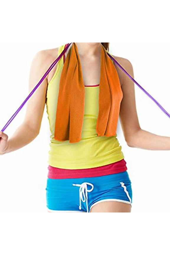 Portable Sports Towel Re-wettable Blue Neckwear for Summer Heat and Work Environment 1Pack