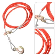 UPGRATOR Portable White Trailer Traction Rope with Hook and Steel Wire