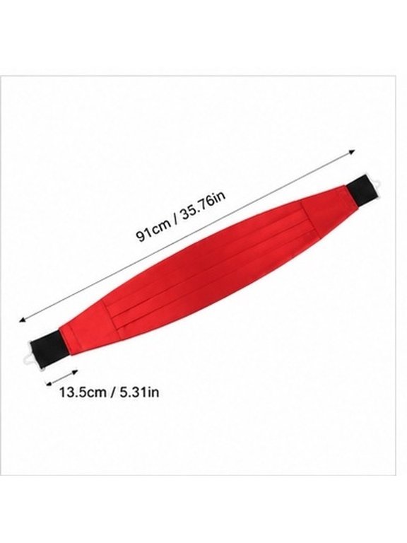 Red Cummerbund with Comfortable Waist Fit and Non Bulky Waistband for Ballroom Event Wear