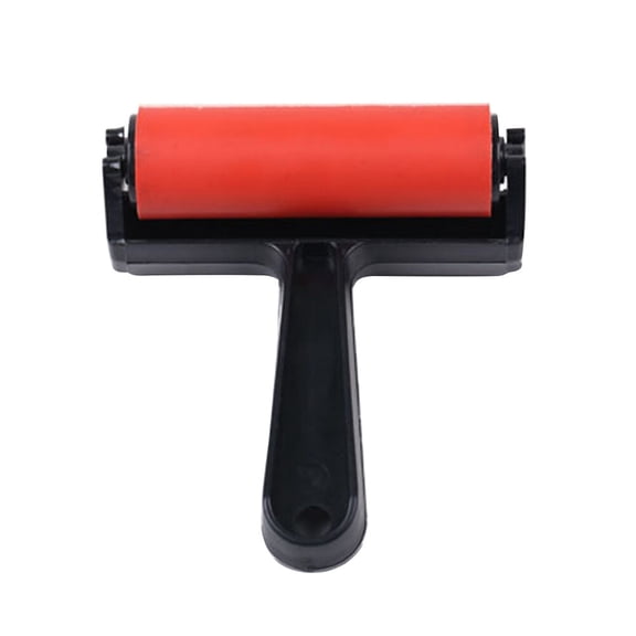 UPGRATOR Red Ink Roller for Painting Use Durable Stamping Brayers with Wide Grip Handle and Smooth Cover