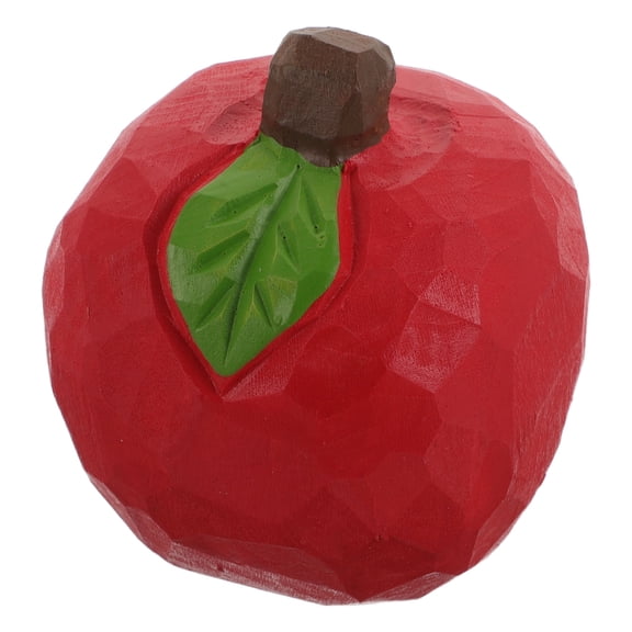UPGRATOR Red Wooden Fruit Statue Decorative Sculpture for Home and Party Decor Compact Size 4.5 x 4.5 Inches