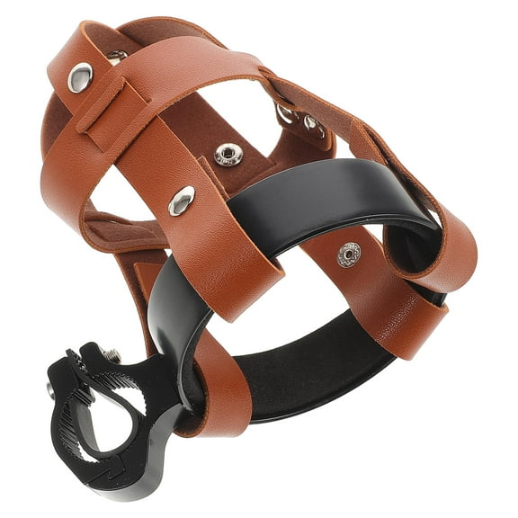 UPGRATOR Retro Design 1Pcs Brown Pu Water Bottle Holder for Bicycle Hiking and Mountain Biking