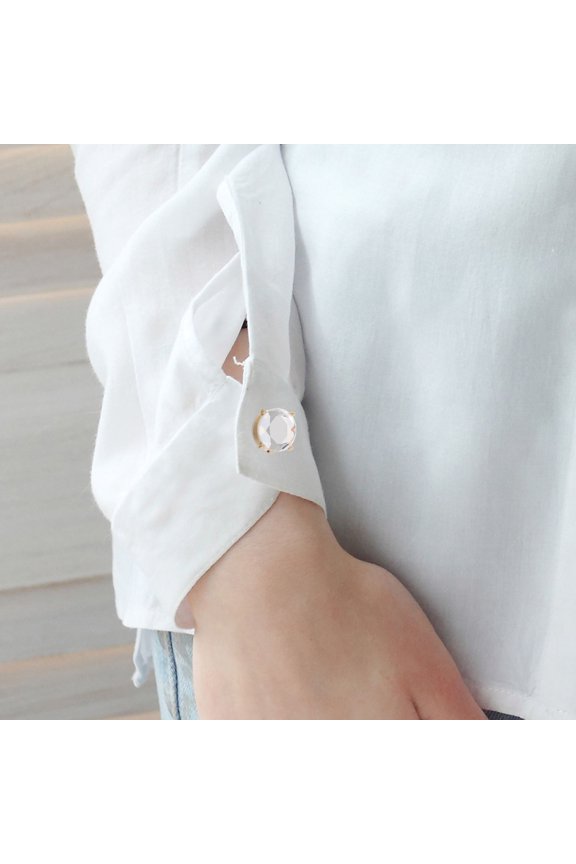 Rhinestone Cuffs Button Cufflinks 1 Pair for Women Formal Events Minimalist Design Multi Color