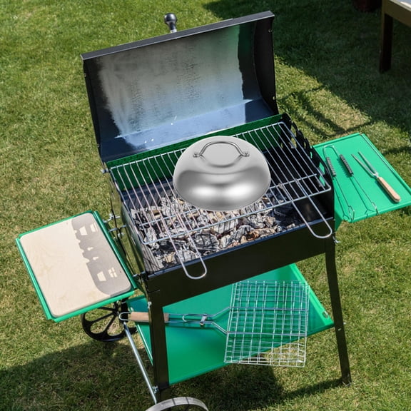 UPGRATOR Round Stainless Steel Bbq Lid for Griddle and Pan with Dome Shape and Convenient Handle