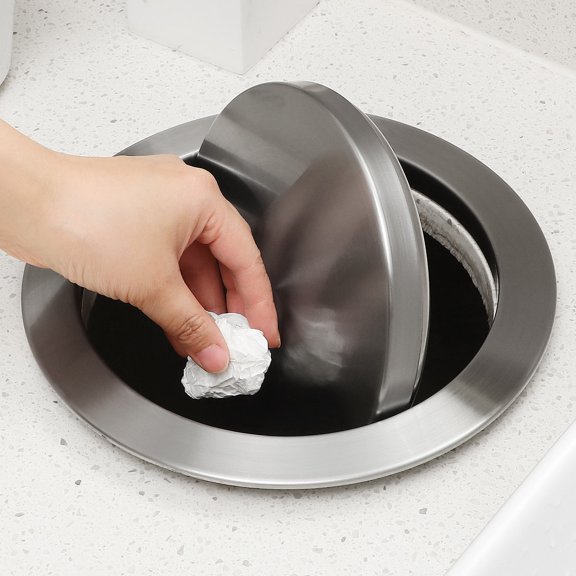 UPGRATOR Round Trash Chute Grommet Stainless Steel Embedded Design Waste Management Bathroom Use 1Pcs
