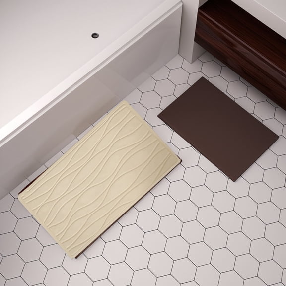 UPGRATOR Non Slip Bathtub Mat Rubber Beige 1Pcs For Bathroom Accessory