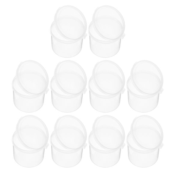 UPGRATOR Set of 10 Plastic Round Storage Containers for Beads, , Jewelry, and Small Craft Items