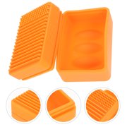 UPGRATOR Silicone Soap Holder Orange Lid for Home Bathroom Balcony Wardrobe Use