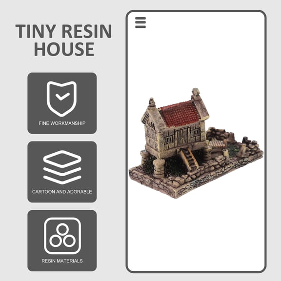 UPGRATOR Small Decorative House Mini House Dark Brown 1Pcs