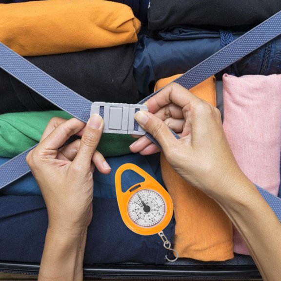 UPGRATOR Small Mechanical Spring Scale for Luggage Portable Hanging Scale with Hook Multi Color