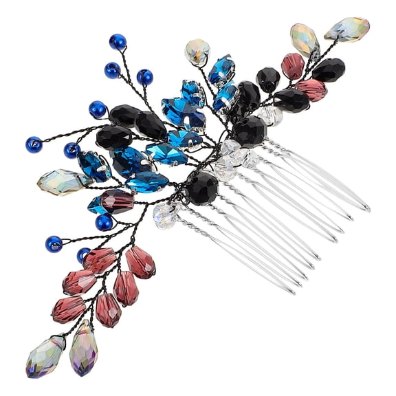 UPGRATOR Rhinestone Bridal Hair Comb Multi Color Hair Accessory for Elegant Wedding Hairstyles
