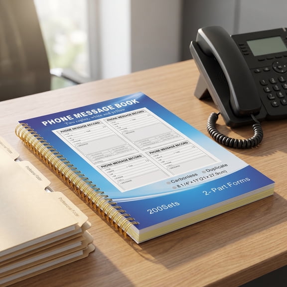 UPGRATOR Telephone Message Recording Book Spiral Bound Carbonless Phone Message Log Pad for Office Use
