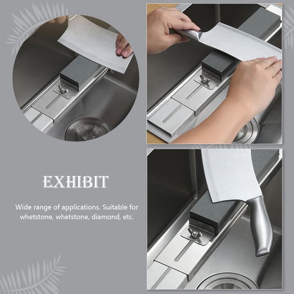 UPGRATOR Stainless Steel Sharpener Holder with Adjustable Whetstone Bracket for Kitchen Use