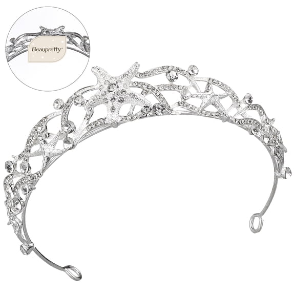 UPGRATOR Stars Crown for Bridal Rhinestones Hair Accessory 1Pack