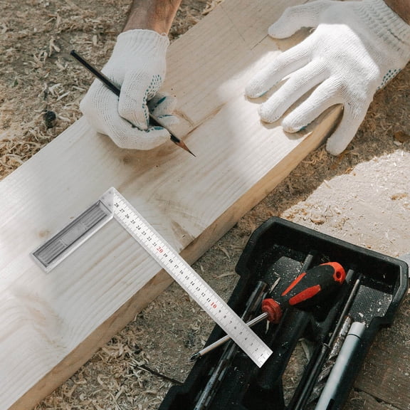 UPGRATOR Sturdy Stainless Steel Carpenter Square for Accurate Framing and Woodworking Projects