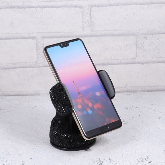 UPGRATOR Black Mobile Phone Holder for Car with Telescopic Clamp and Adjustable Viewing Angle
