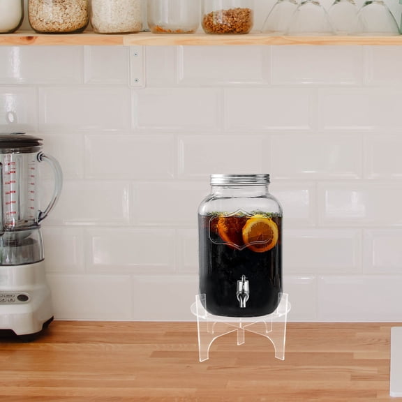 UPGRATOR Transparent Acrylic Drink Dispenser Stand for Juice Tea and Cocktail Serving