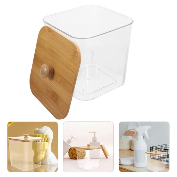 UPGRATOR Transparent Laundry Storage Box with Lid for Washing Powder Dryer Sheets and Beads