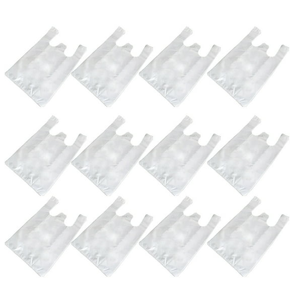 UPGRATOR Reusable Shopping Bag Transparent Plastic Supermarket Shopping 100Pcs 19.7x12.6in