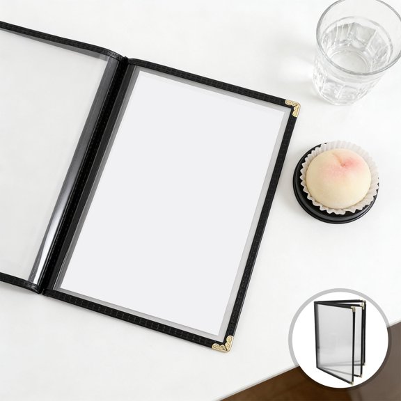 UPGRATOR Transparent Restaurant Menu Covers with Loose Leaf Binder Shell for Stylish Menu Presentation
