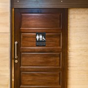 UPGRATOR Black Acrylic Braille Sign for Unisex Restroom, Blind Accessibility, Easy to Install