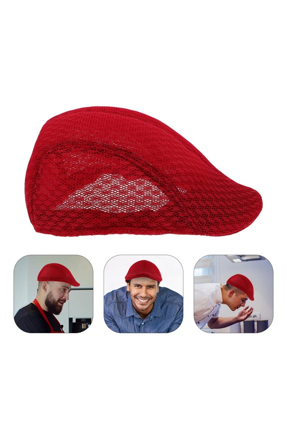 Unisex Breathable Mesh Beret Cap Durable Acrylic Material for Restaurant Service
