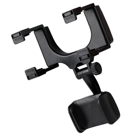 UPGRATOR Universal Black Car Phone Holder Retractable with Rotatable Rear View Mirror Mount