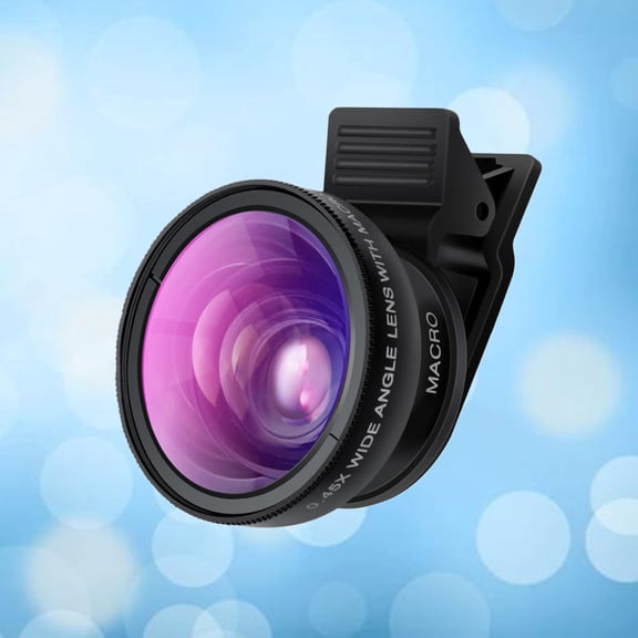 UPGRATOR Universal Phone Camera Lens Kit with 0.45x Wide Angle and 12.5x Macro Lens Black