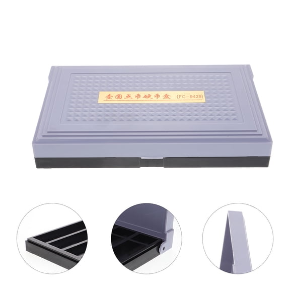 UPGRATOR Versatile Grey Coin Organizer Box with Large Capacity for Secure Coin Storage and Sorting
