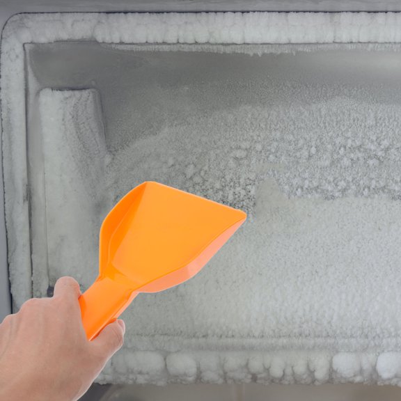 UPGRATOR Versatile Orange Refrigerator Ice Scraper Tool for Freezer Deicing and Easy Cleaning