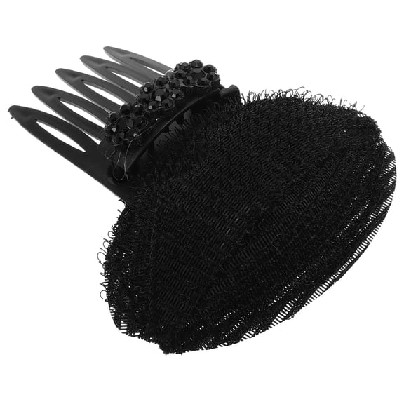 UPGRATOR Volume Boost Hair Comb with Rhinestone Flower Design Elegant Black Hair Accessory