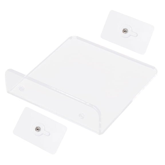 UPGRATOR Wall Mounted Floating Shelf with Clear Acrylic Bracket for Storage and Organization