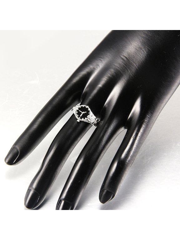 Couples Watch Shape Finger Ring Creative Love Symbol for Daily Wear
