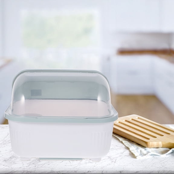 UPGRATOR White Kitchen Cutlery Draining Box with Lid Spacious PP Utensil Holder for Home Storage